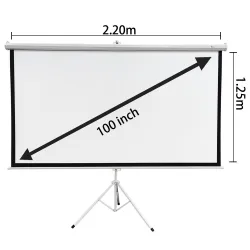 Extralink Projection Screen 100" Ekran projekcyjny 16:9, 220x125cm, PVC, pół-automatyczne zwijanie