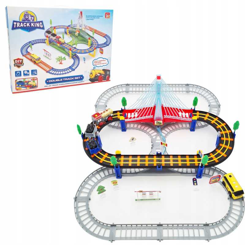 Electric Train Track King Extralink Kids, with Locomotive and Battery-Powered Car - Image 2