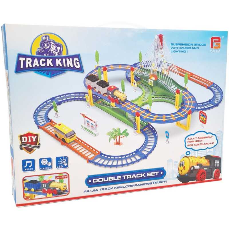 Trem Elétrico Track King Extralink Kids, com Locomotiva e Carro Alimentado a Bateria - Imagem 4