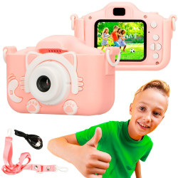 C&acirc;mera Digital Extralink Kids H27 Single Rosa, 1080P...