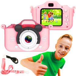 Câmera Digital Extralink Kids H31 Single Rosa, 1080P...