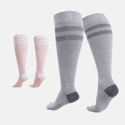MOMCOZY SO016 COMPRESSION SOCKS FOR WOMEN WIDE CALF LIGHT GRAY/PINK 4XL - Obrázek 2