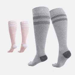 Momcozy SO016 | Podkolanówki uciskowe damskie Wide Calf | Jasnoszare/Różowe | 4XL - Zdjęcie 2