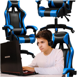 Extralink Gaming | Sedia da gioco | sedia da ufficio, girevole, secchio, nero/blu, G-523 - Immagine 4