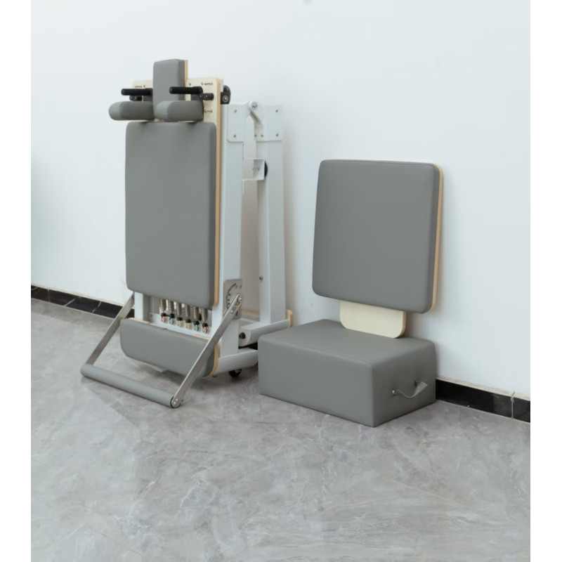 EXTRALINK PROFESIONALNE ŁÓŻKO DO PILATESU REFORMER DO PILATESU ZE STOPU ALUMINIUM SZARY - Imagem 4