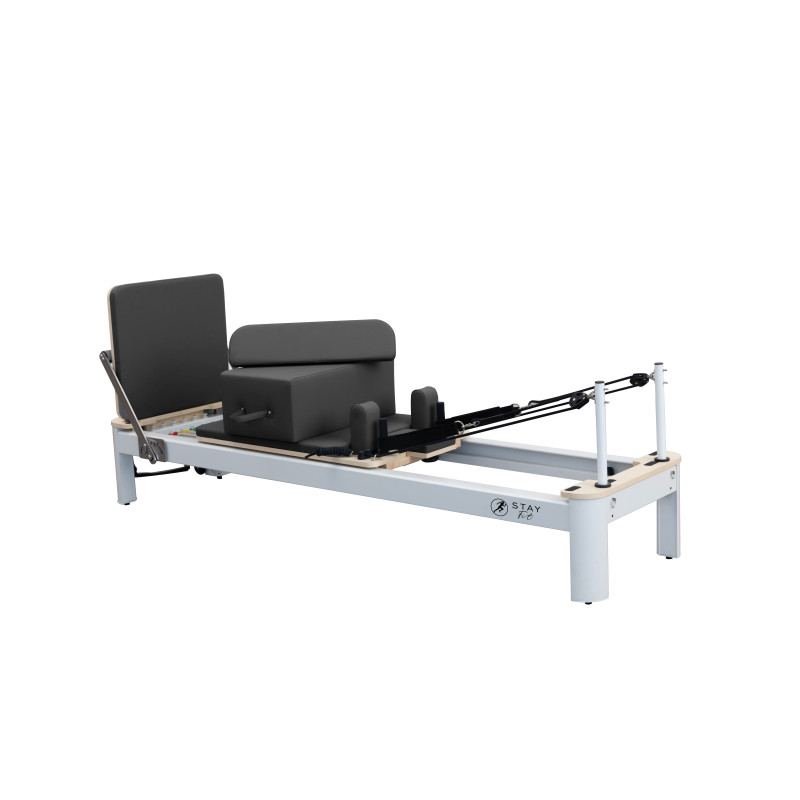 EXTRALINK PROFESIONALNE ŁÓŻKO DO PILATESU REFORMER DO PILATESU ZE STOPU ALUMINIUM SZARY - Imagem 5