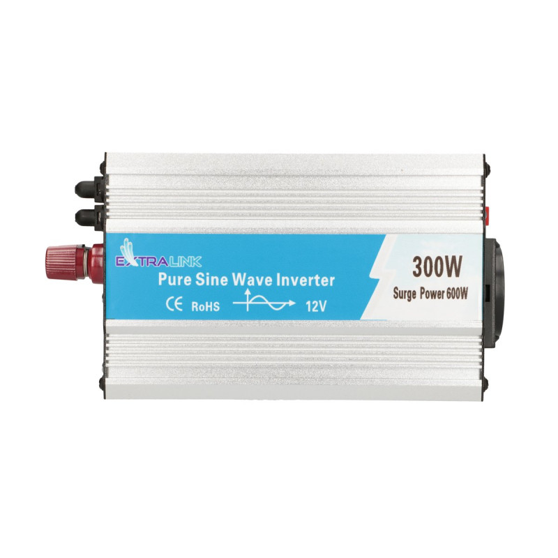Extralink OPIP-300W | Convertidor de voltaje | 12V, 300W sinusoidal pura, USB-A, USB Type C - Imagen 3
