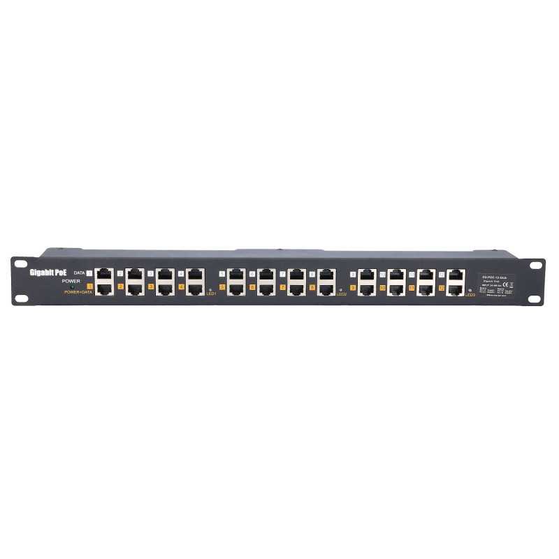 Extralink 12 Puertos | Gigabit PoE Inyector | 12x 1000Mb/s RJ45, Rackmount - Imagen 2