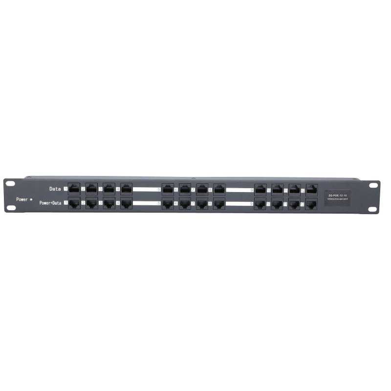 Extralink 12 Puertos | PoE Inyector | 12x 100Mb/s RJ45, Rackmount - Imagen 2