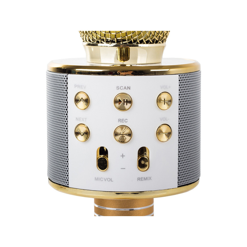 Extralink | Micrófono inalámbrico | con altavoz, Bluetooth, dorado - Imagen 4