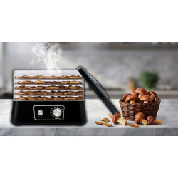 EXTRALINK HOME SUSZARKA DO GRZYBÓW OWOCÓW WARZYW ŻYWNOŚCI REGULOWANA MOCNA 500W + 5 SIT 27.5CM x 25CM CZARNA - Imagem 7