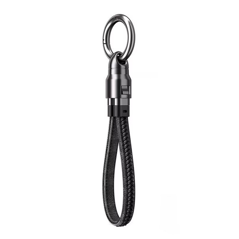 EXTRALINK SMART LIFE CABLE 240W USB-C - USB-C KEYCHAIN, 22CM, NYLON BRAIDED, BLACK - Immagine 2