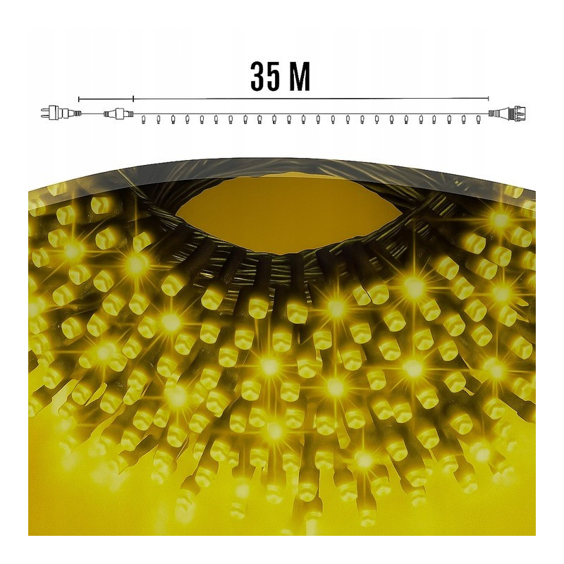 EXTRALINK LAMPKI ŚWIATEŁKA CHOINKOWE 500LED ZEWNĘTRZNE WEWNĘTRZNE BIAŁE CIEPŁE 35M - Imagen 5