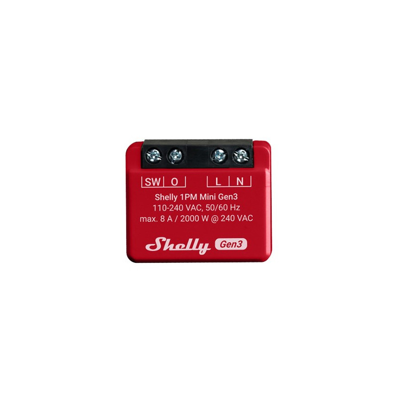 SHELLY 1PM MINI GEN3 SMART SWITCH, WIFI BLUETOOTH WITH POWER MEASUREMENT - Imagem 2