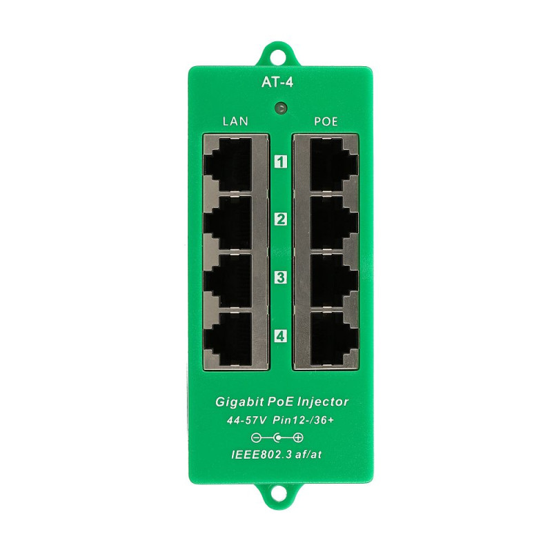 Extralink 4 Port | Gigabit PoE Injector | Active, 4 ports Gigabit 802.3at/af, Mode A - Immagine 4