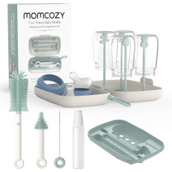 MOMCOZY LS001 7 IN 1 BABY BOTTLE BRUSH SET GREEN