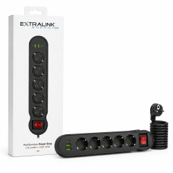 EXTRALINK SMARTLIFE LISTWA ZASILAJĄCA 5 GNIAZD, 2 USB, 1...