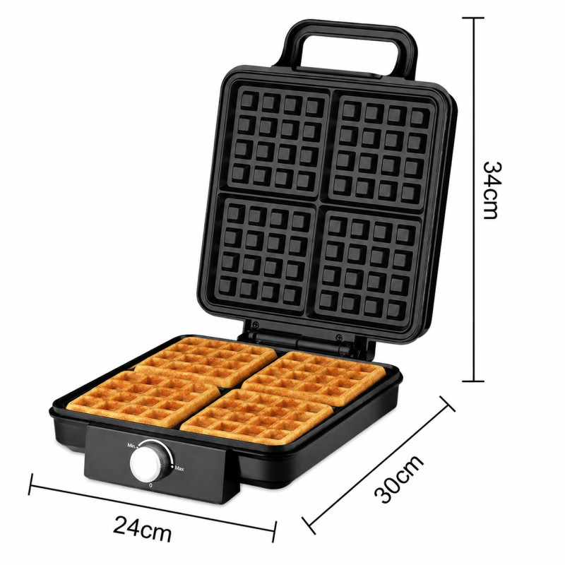 EXTRALINK GOFROWNICA 1500W CZARNO-SREBRNA 4-KOMOROWA - Zdjęcie 2