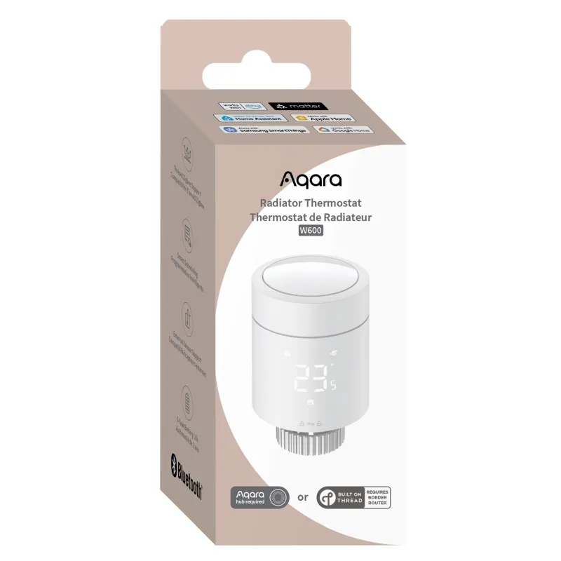 Aqara Radiator Thermostat W600 (Offline) Termostat Termostatik vana başlığı, Zigbee, Thread, Bluetooth