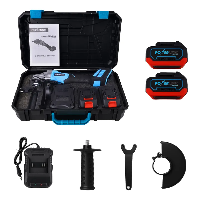 EXTRALINK POWERLINK AKUMULATOROWA SZLIFIERKA KĄTOWA AG803 Z RĄCZKA 8500RPM 2X4AH PWL-AG803