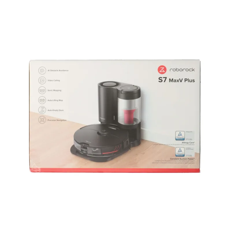 Roborock S7 MaxV Plus Schwarz | Intelligenter Staubsauger | Roboter-Staubsauger