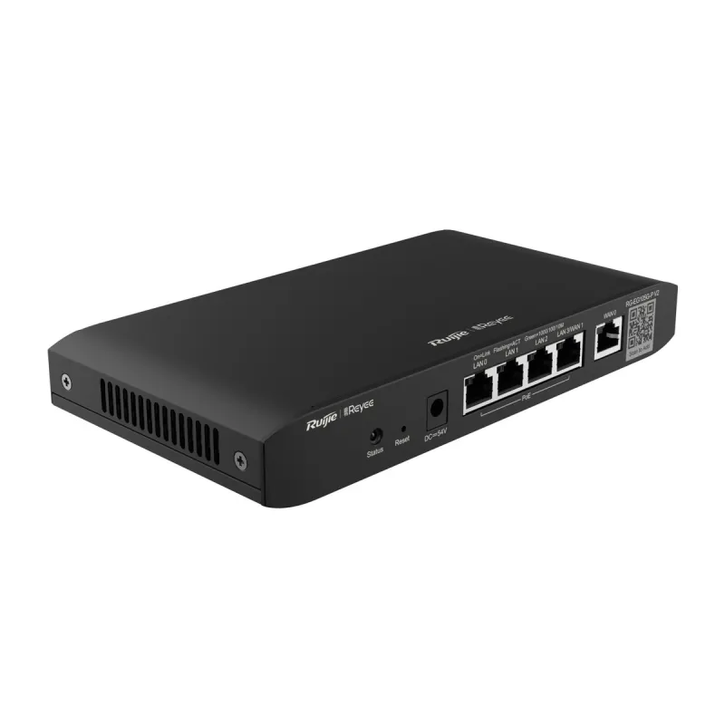 Ruijie Reyee RG-EG105G-P V2 Router, 5x RJ45 1000Mb/s, 4x PoE+, 54W, 100 Kullanıcı, Bulut Yönetimi
