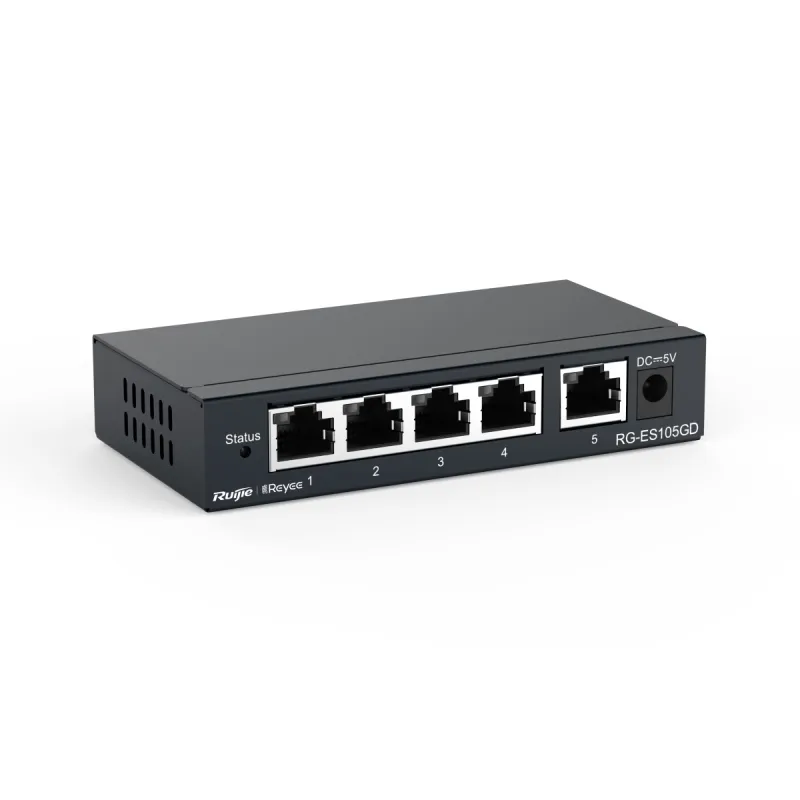 Коммутатор Ruijie Reyee RG-ES105GD, 5x RJ45 1000Mb/s, Нецентрализованный, Рабочий стол