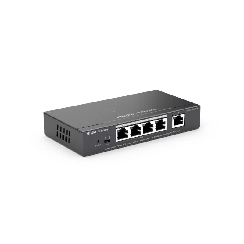 Ruijie Reyee RG-ES205GC-P | Switch | 5x RJ45 1000Mb/s, 4x PoE+, 54W, gestione cloud