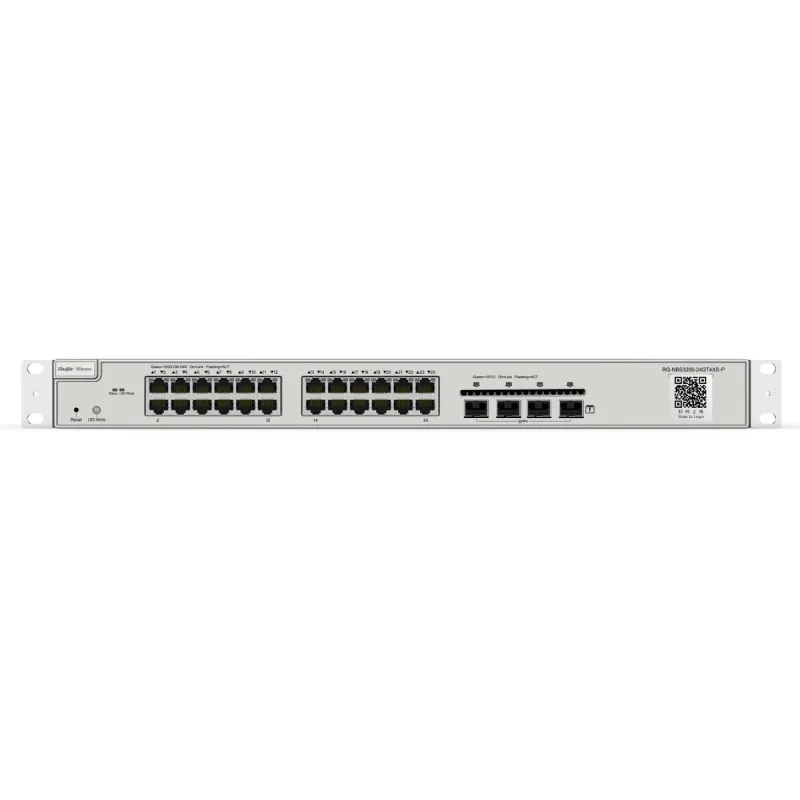 Ruijie Reyee RG-NBS3200-24GT4XS-P Switch, 24x RJ45 1000Mb/s, 4x 10G Uplink, 24x PoE+, 4x SFP+, 370W, Cloud-Management, Layer 2
