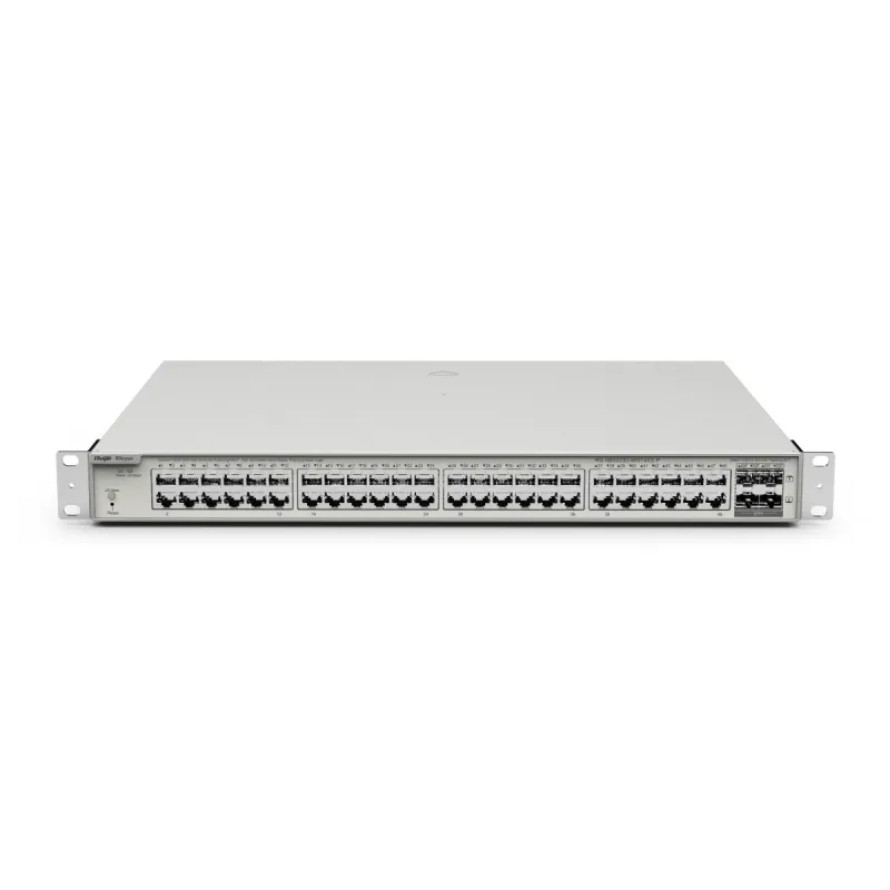 Ruijie Reyee RG-NBS3200-48GT4XS-P Anahtar, 48x RJ45 1000Mb/s, 4x 10G Uplink, 48x PoE+, 4x SFP+, 370W, Bulut Yönetimi, Layer 2