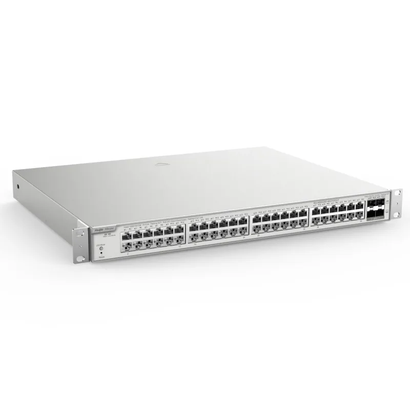 Коммутатор Ruijie Reyee RG-NBS3200-48GT4XS-P, 48x RJ45 1000Mb/s, 4x 10G Uplink, 48x PoE+, 4x SFP+, 370W, Облачное управление, Ур