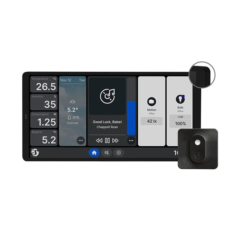 Shelly Wall Display X2 Czarny + BLU H&T | Inteligentny panel sterowania z przekaźnikiem | 5A WiFi/Bluetooth