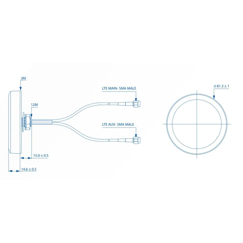 Teltonika 003R-00252 | LTE Antenna | Montaje en techo, SMA, COMBO MIMO