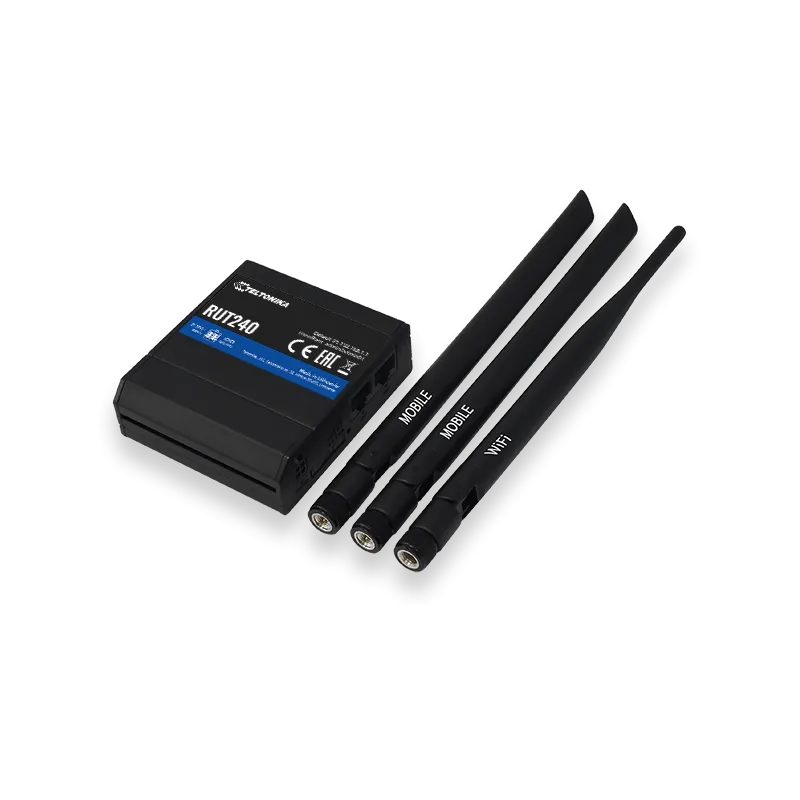 Промышленный LTE роутер Teltonika RUT240, Cat.4, 2x LAN 100Мбит/с WiFi 2.4GHz, RUT240 0DE000