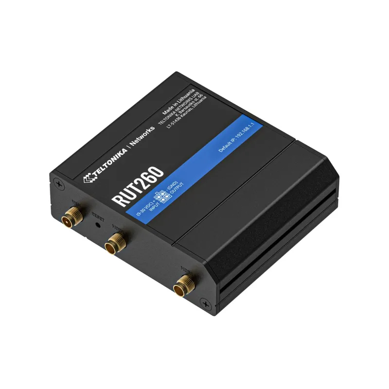 Endüstriyel LTE Router Teltonika RUT260, Cat.6, 2x LAN 100Mb/s WiFi 2.4GHz, RUT260 000000