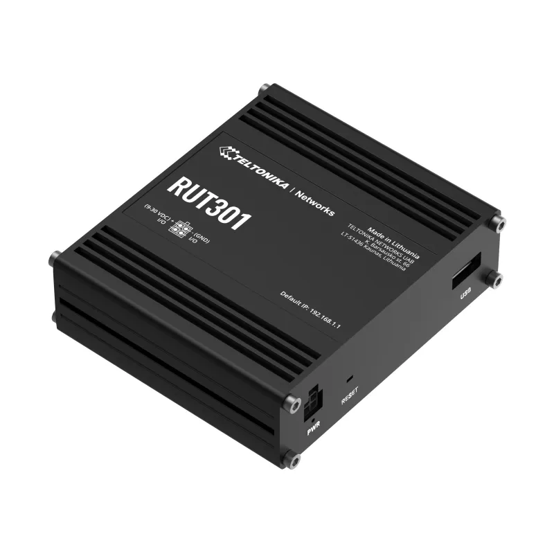 Teltonika RUT301 | Roteador industrial | 5x RJ45 100Mb/s, USB 2.0, IP30