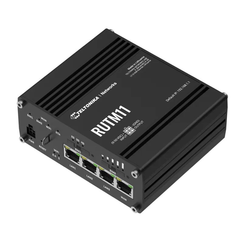 Teltonika RUTM11 | Průmyslový 4G LTE router | Cat 6, 4x GbE, GNSS, Wi-Fi 5, Dual SIM