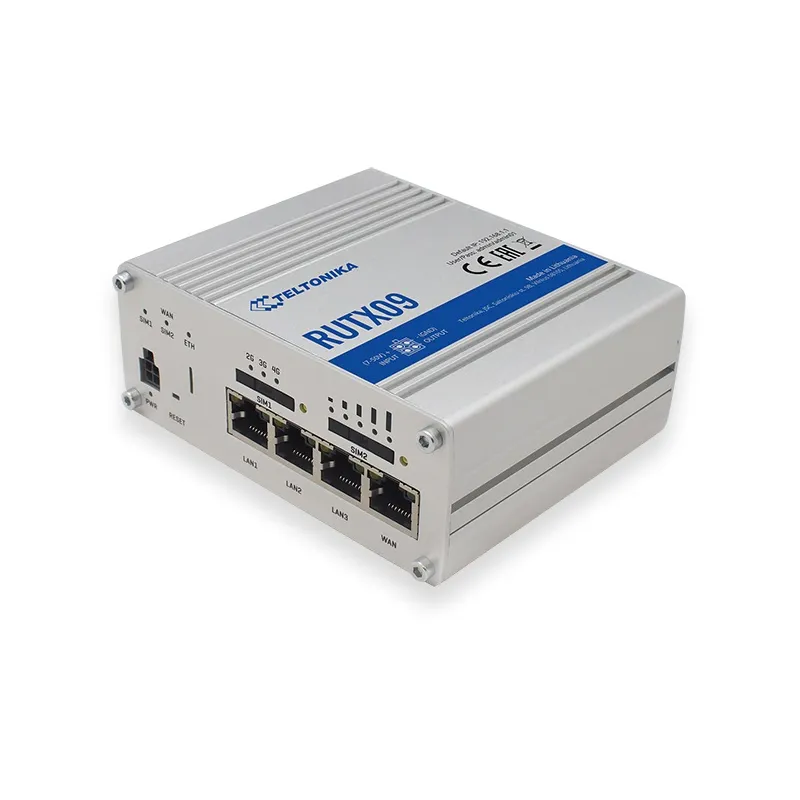 Profesyonel Endüstriyel 4G LTE Router Teltonika RUTX09, Cat 6, İki SIM, 1x Gigabit WAN, 3x Gigabit LAN