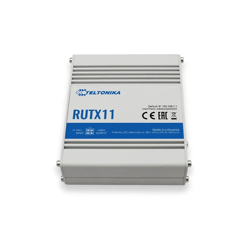 Teltonika RUTX11 | Industrieller 4G-LTE-Router | Cat 6, Dual Sim, 1x Gigabit WAN, 3x Gigabit LAN, WiFi 802.11 AC