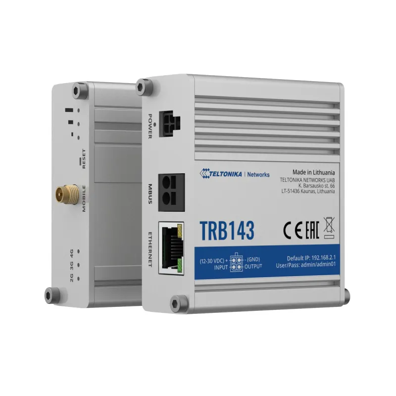 Teltonika TRB143 | Gateway, gateway IoT | LTE Cat 4, 3G, 2G, M-Bus, RMS