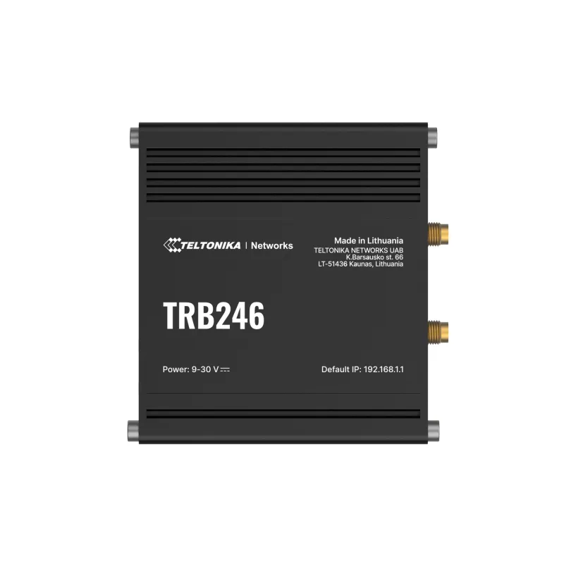 Teltonika TRB246 | Enrutador industrial, puerta de enlace IoT LTE | Cat 4, 1x RJ45 100Mb/s, IP30