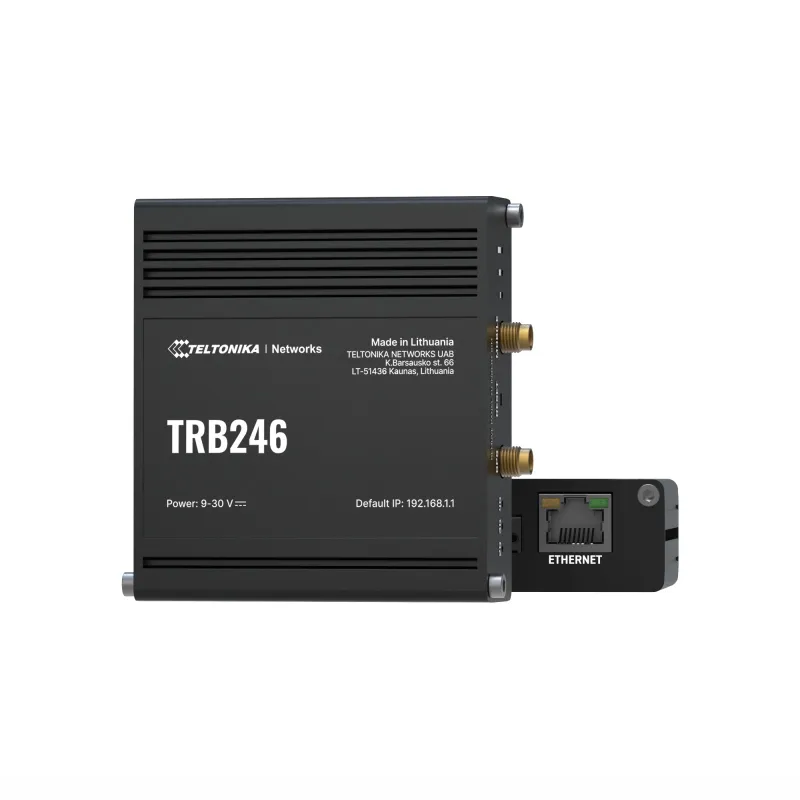 Teltonika TRB246 | Enrutador industrial, puerta de enlace IoT LTE | Cat 4, 1x RJ45 100Mb/s, IP30