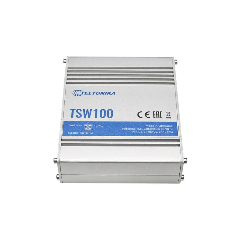 Teltonika TSW100 | PoE Switch | 5x RJ45 1000Mb/s, 4x PoE, 60W