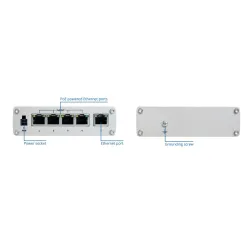 Коммутатор PoE Teltonika TSW100, 5x RJ45 1000Mb/s, 4x PoE, 60W