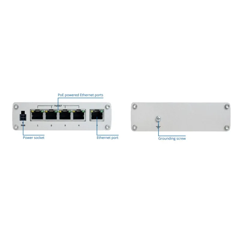 Коммутатор PoE Teltonika TSW100, 5x RJ45 1000Mb/s, 4x PoE, 60W