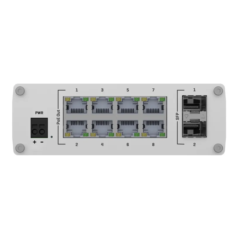 Teltonika TSW200 | Interruttore PoE+ | 8x RJ45 1000Mb/s PoE+, 2x SFP, 240W