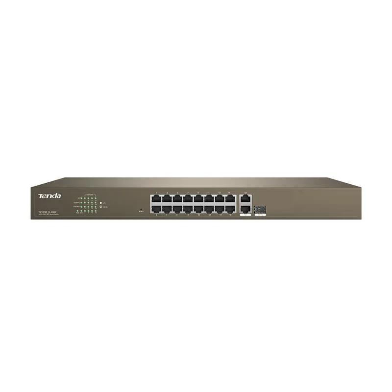 Tenda TEF1218P-16 | Schalter | 16x 10/100MPBS PoE, 2x GE + 2x SFP, 1x GE SFP Uplink, 250W