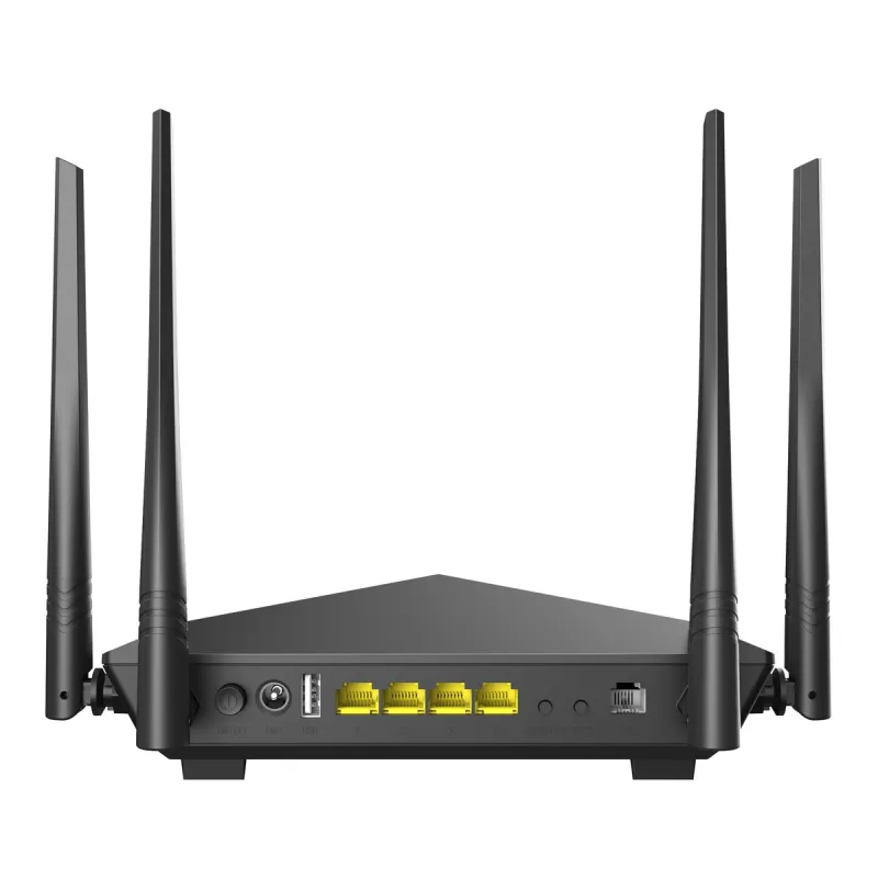 Tenda V12 | Router WiFi | VDSL, AC1200 Dual Band, 4x RJ45 1000Mb/s, 1x RJ11, 1x USB 2.0
