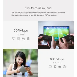 Roteador WiFi Totolink A702R, AC1200, Dual Band, MIMO, 5x RJ45 100Mb/s