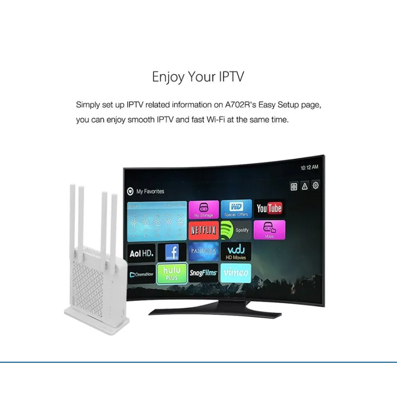 Totolink A702R WiFi Router, AC1200, Çift Band, MIMO, 5x RJ45 100Mb/s